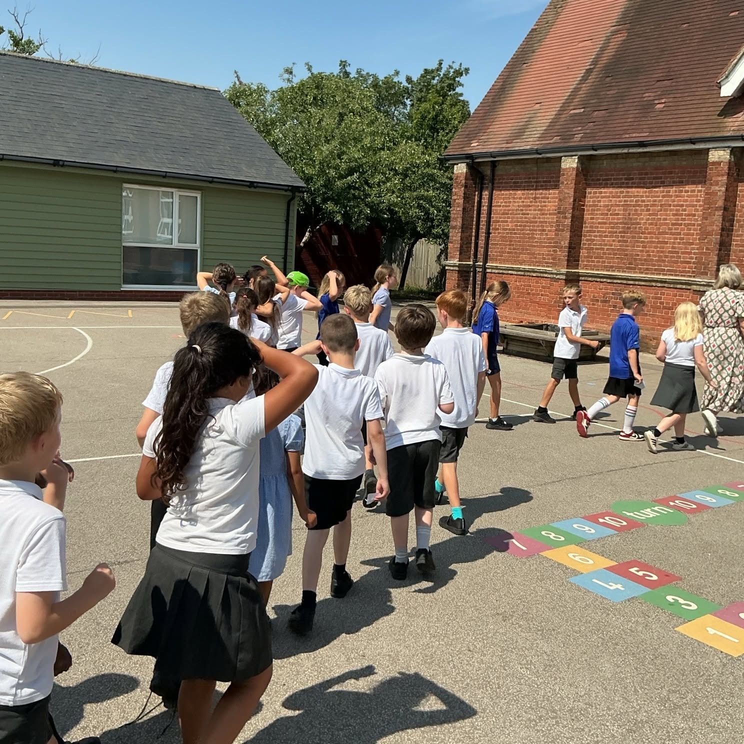 Pupils playing at Woolpit Primary Academy