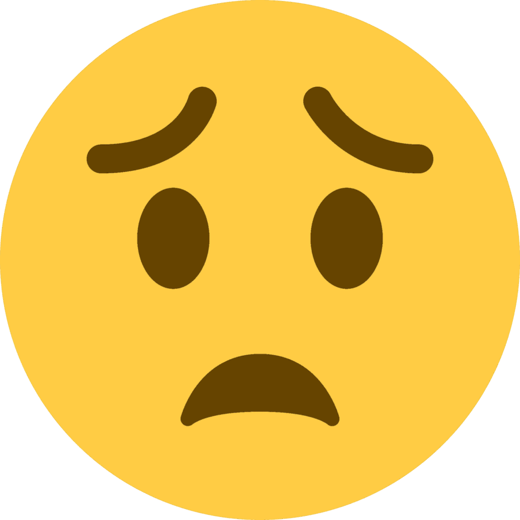 Worried face emoji