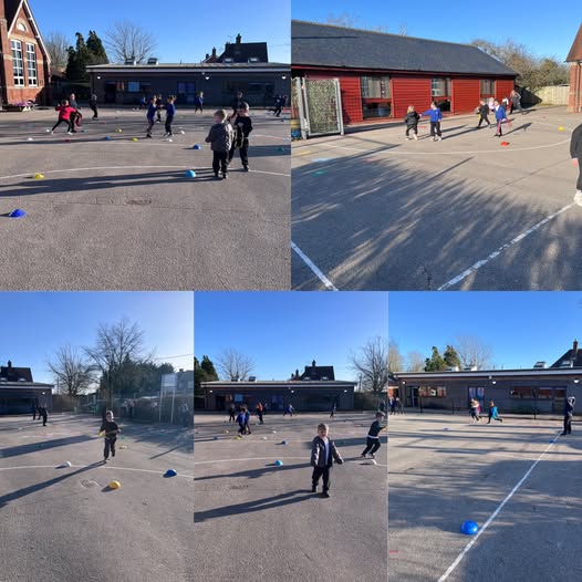 Woolpit Primary Academy pupils doing PE